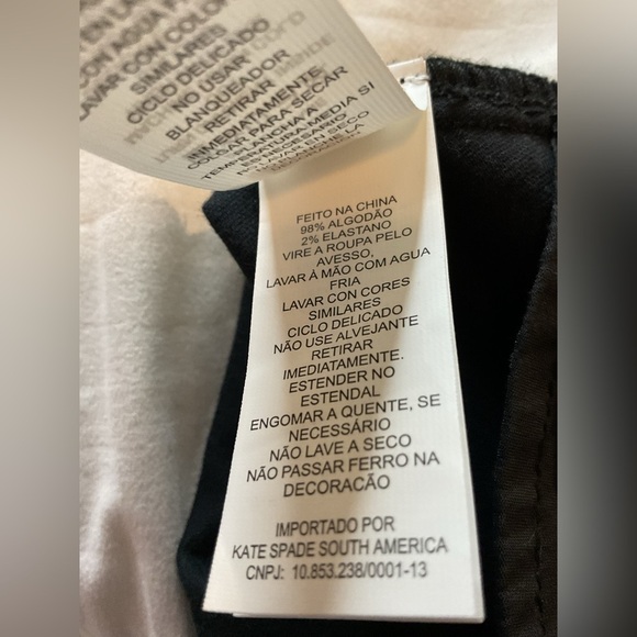 KATE SPADE Broome Street 27 Stretch Velveteen Pant Straight Leg Black - Picture 11 of 14